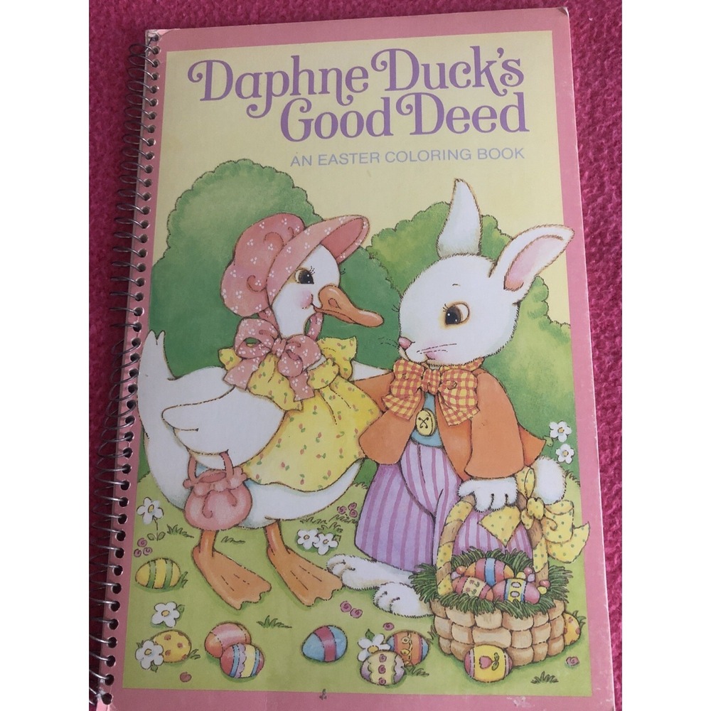Vtg Daphne Duck's Good Deed Easter Coloring Book 1984 Nan Roloff Spiral
